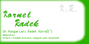 kornel radek business card